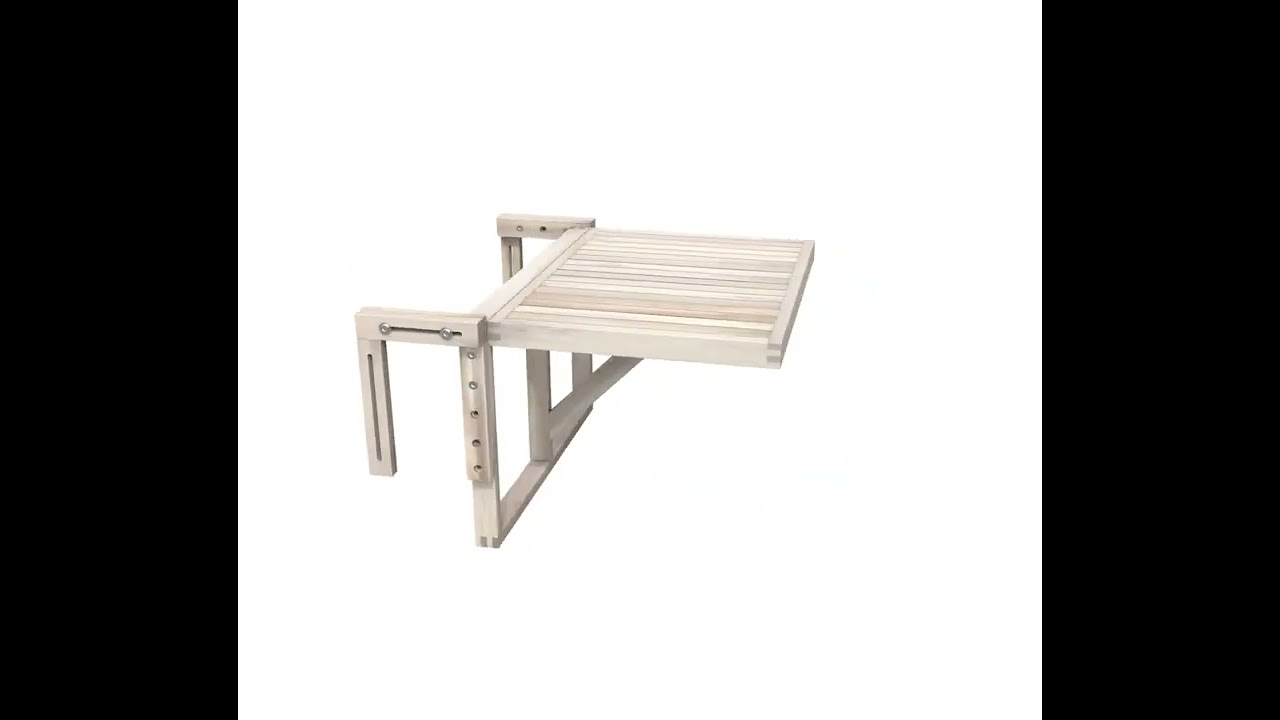 INTERBUILD REAL WOOD organic white Stockholm balcony table