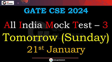 Herinnering AIMT-3 | GATE CSE 2024 All India Mock Test 3 | #GoClassesAIMT | GO-lessen