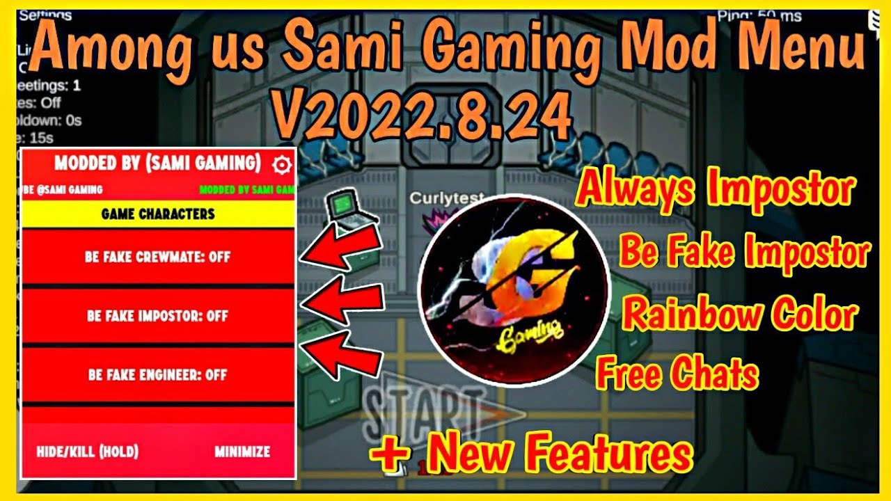 Among us Sami Gaming V2022.8.24 Mod Menu, Always Impostor