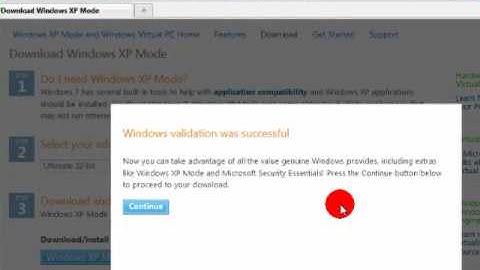 How to install Windows xp mode.flv