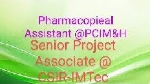 CSIR-IMTech & PCIM&H Pharmacy Project Position Recruitment