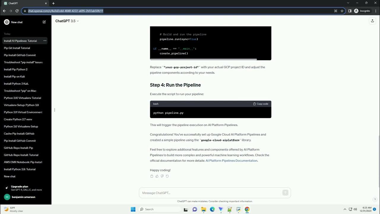 Pip install google cloud aiplatform pipelines youtube