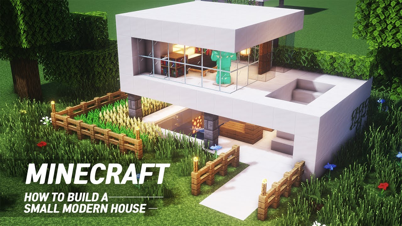 Minecraft Glass House Tutorial How To Build A Modern House In Minecraft 122 Youtube