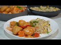 Sweet and sour chicken egg fried rice takeaway at home