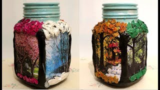 Hello and welcome again to my channel ! today in this video i show you
how make 4 seasons decoration on a glass jar. hope enjoy do not fo...