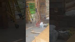 Log Home Build - Walk around the inside to see the wing from the inside out #dreamlogcastle