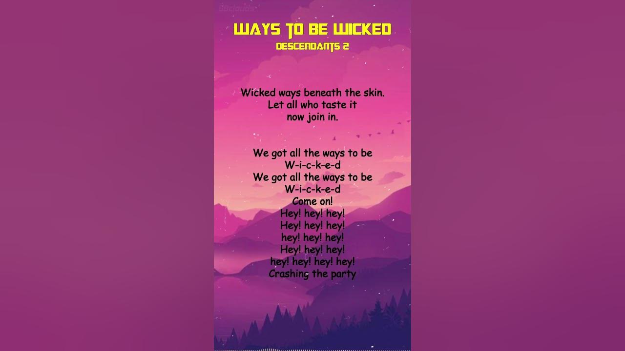Descendants 2 ways to be wicked lyrics shorts youtube