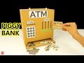 How to make an atm piggy bank from cardboard   card board easy atm machine  mini working atm