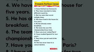 Present Perfect Tense Examples #englishgrammar