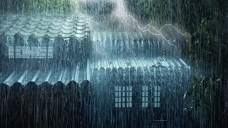 Fall Asleep Fast in Under 5 Minutes with Terrible Rainstorm & Powerful Thunder Sounds on Tin Roof