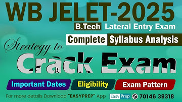 WBJELET 2025 | Exam pattern | Syllabus | Complete Strategy #leet #jelet