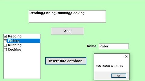 c# tutorial for beginners: How to insert all items CheckedListBox with checkstate to sql database