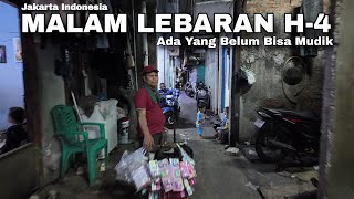 Night Atmosphere Before Eid In Jakarta's Densely Populated Area | Real Life In Jakarta Indonesia