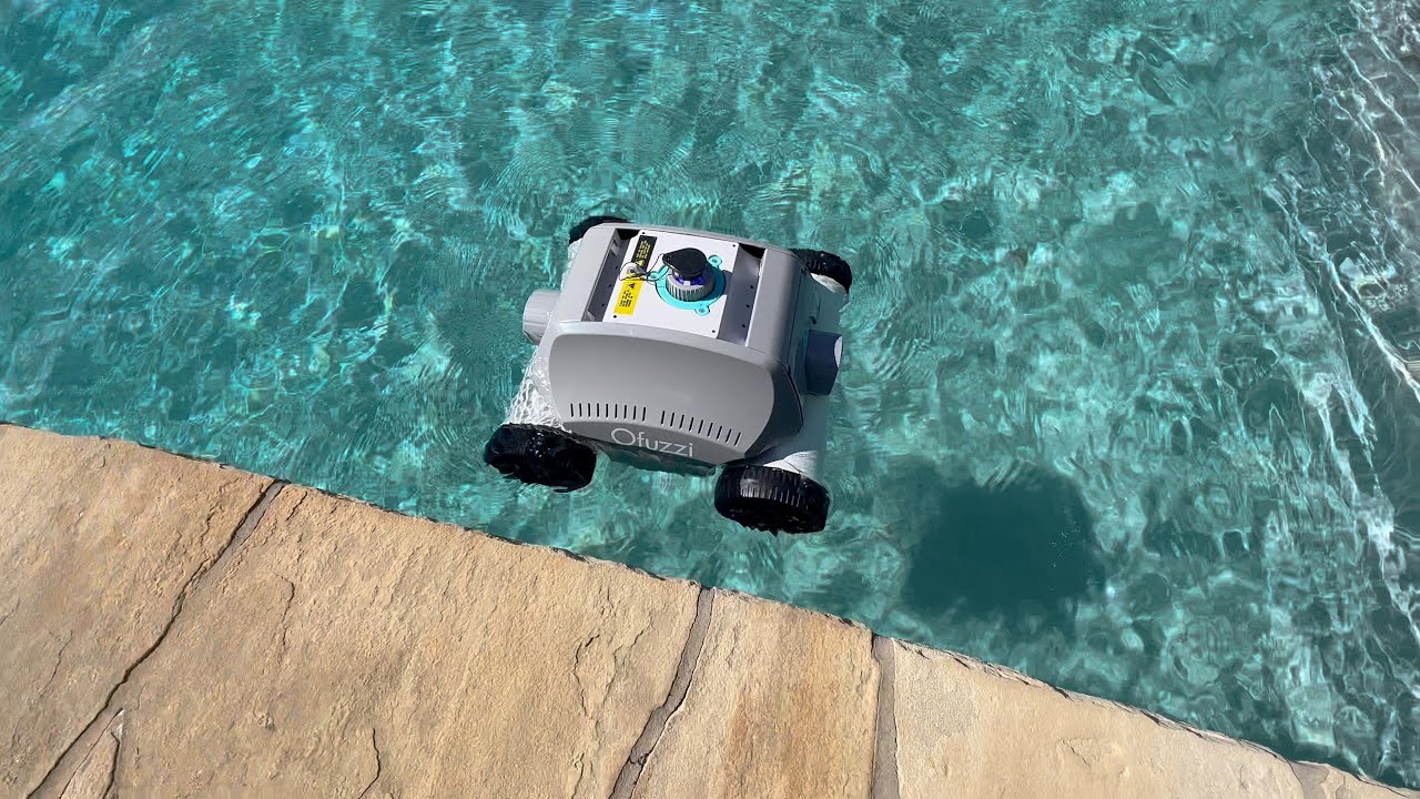  Ofuzzi Cyber Cordless Robotic Pool Cleaner, Max.120 Mins  Runtime, Self-Parking, Automatic Pool Vacuum for All Above/In Ground Pools  Up to 1076ft² of Flat Bottom (Grey) : Patio, Lawn & Garden