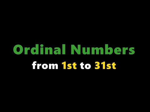 [서수]Ordinal numbers를 알아봅시다! 1st 부터 31st까지!