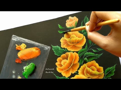 Beautiful Flower Painting | One Stroke Painting | Easy Flower Painting | Beginner Flower Painting