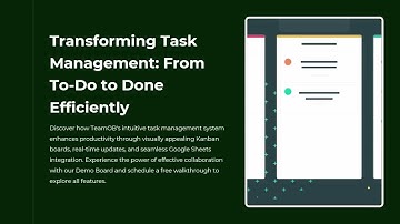 Transform Your Team’s Productivity with TeamOB Task Management | Kanban + Google Sheets