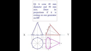 Cone resting on generator on HP_Projections of solid