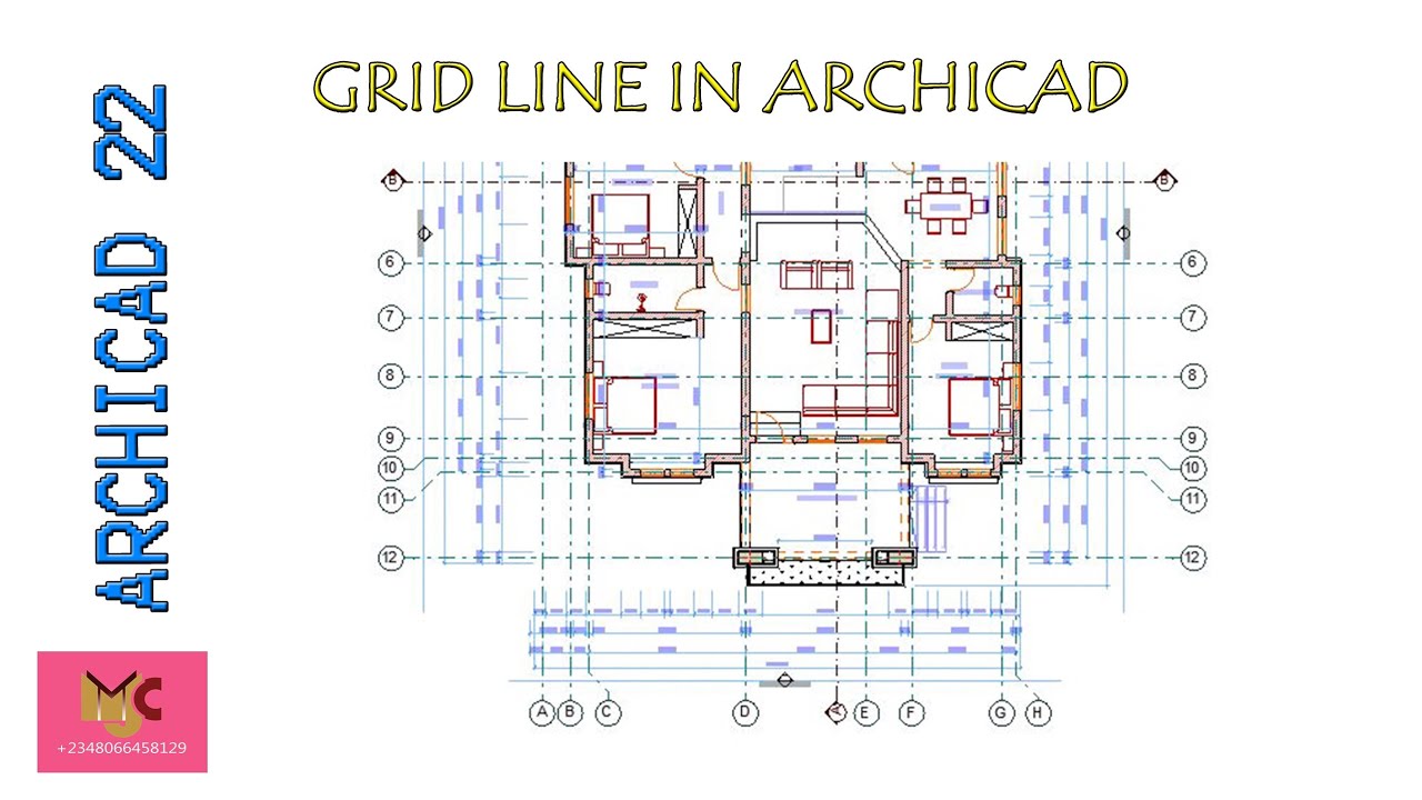 ARCHICAD GRID LINE IN ARCHICAD gridline archicad YouTube