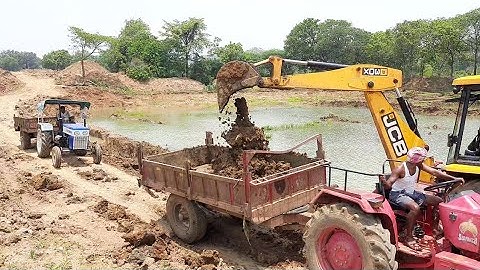 New Jcb Ecoxcellence Making Pond With Mahindra and Swaraj Tractor | All about Tractors and Jcb