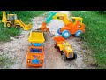 Powerful JCB &amp; Tata Truck Working Together | Tractor Sand Loading | Jcb Truck Tractor cartoon video
