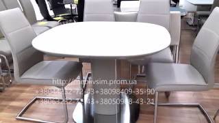видео Обеденный стеклянный прочный стол на кухню