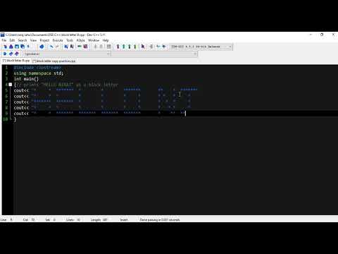 My first Program| Block Letters Program in C++ /#coding #C++