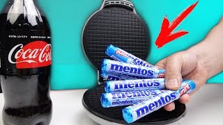 ЧТО ЕСЛИ ПРИГОТОВИТЬ ВАФЛИ из МЕНТОСА и ЗАЛИТЬ КОКА КОЛОЙ ?! ЧТО ЕСЛИ ПРИГОТОВИТЬ ВАФЛИ из МЕНТОСА и ЗАЛИТЬ КОКА КОЛОЙ ?!