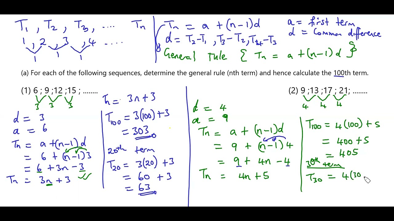 Grade 10 Number Patterns - YouTube