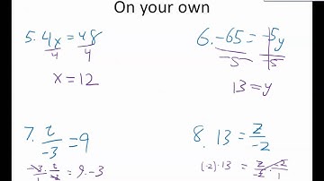 Alg Chapter 2.2.3: Solving One-Step Equations by Multiplying by the Reciprocal