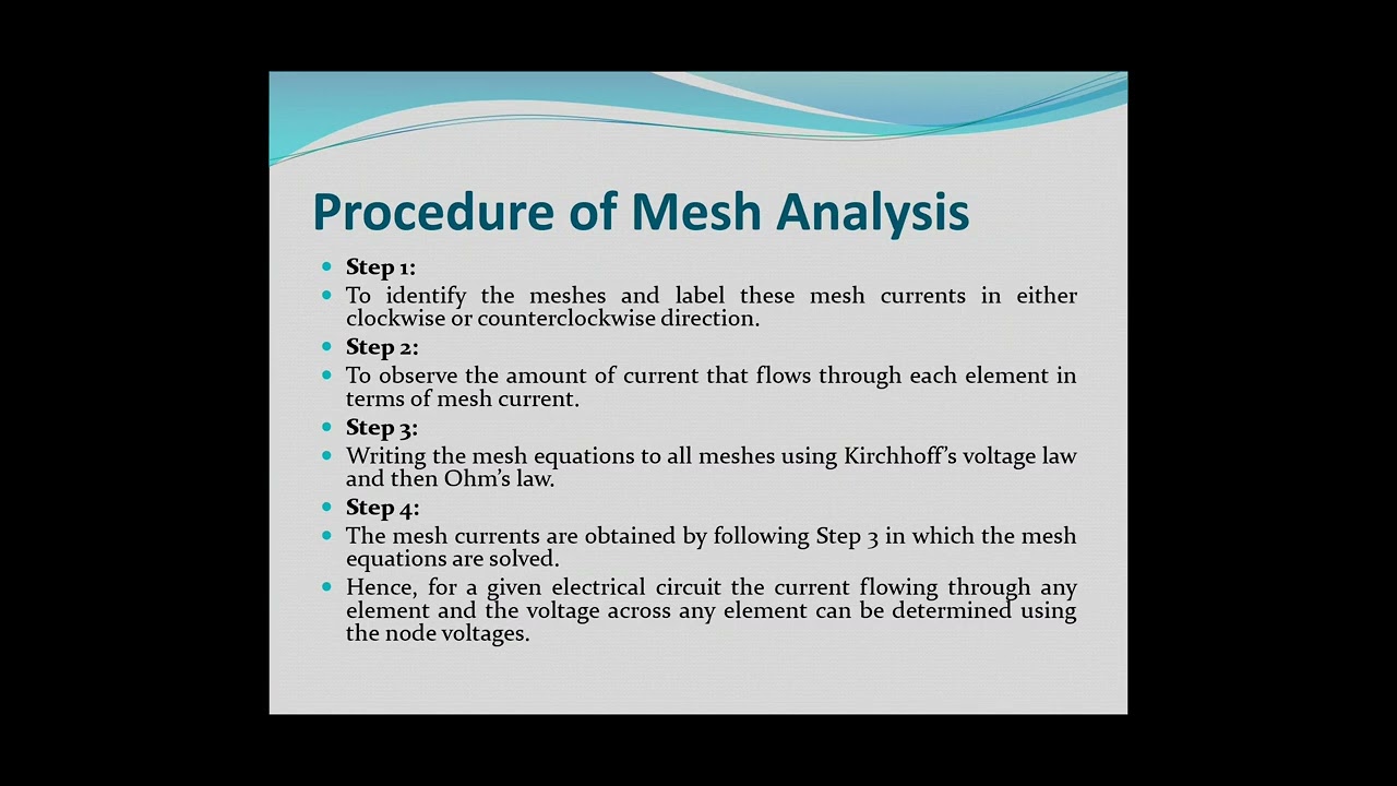 MESH ANALYSIS - YouTube