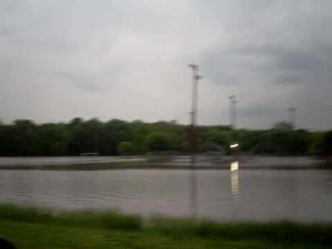 The Little Platte river flooded again. The soccer fields, tennis courts, baseball diamonds, and walking trail were all 10 feet under water.