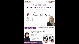 Research Hacks Series: "Productivity Apps screenshot 1