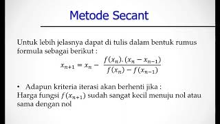 Metode secant -