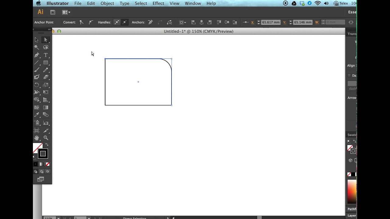 Round One Corner Of A Rectangle - Illustrator