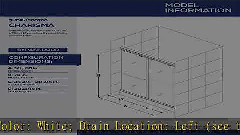 DreamLine Charisma 32 in. D x 60 in. W x 78 3/4 in. H Frameless Bypass Shower Door in Chrome with L