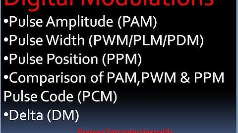 PULSE MODULATION | Pulse Amplitude PAM, Pulse Width PWM, Pulse Position PPM, Pulse Code PCM Delta DM