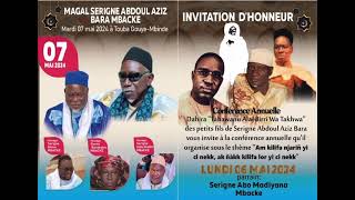 Conférence petit fils serigne abdou aziz bara mbacké lundi 06 mai au Touba gouy mbend