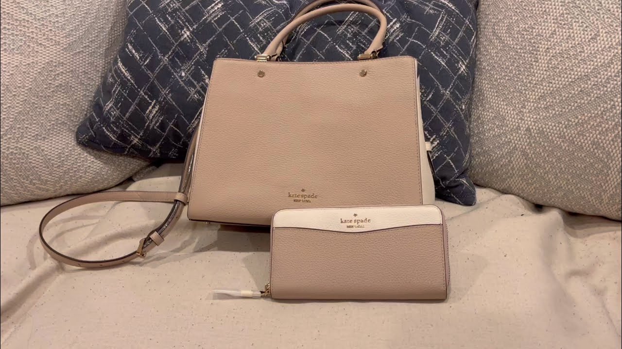 Kate Spade Leila Medium Triple Compartment Satchel Crossbody Bag Purse  Handbag (Warm Beige) - Yahoo Shopping