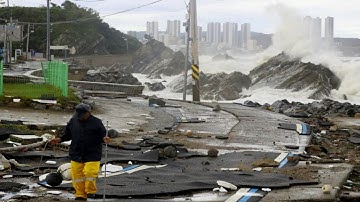 Horror and destruction! Super Typhoon Hinnamnor reaches South Korea