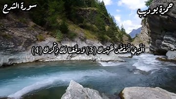 سورة الشرح مكتوبة بصوت القارئ حمزة بوديب ❤️❤️