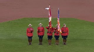 BOS@TOR: Armed forces perform national anthems