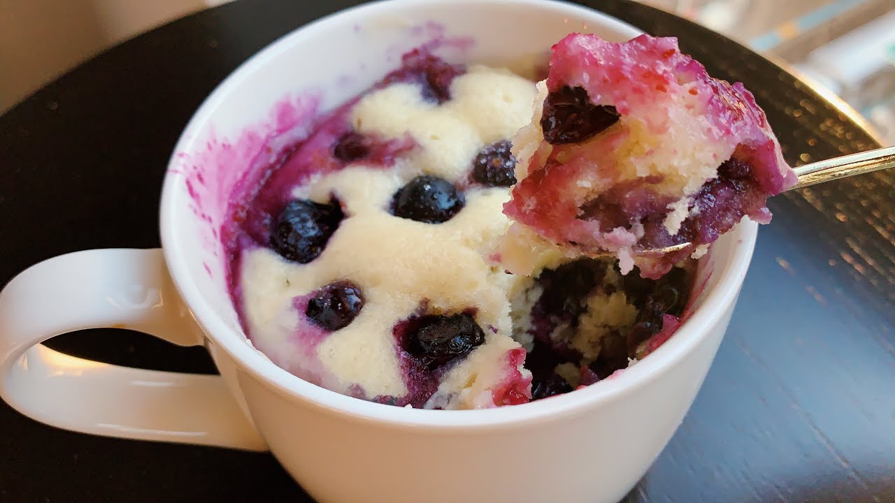 Blueberry Muffin In A Mug No Egg Blueberry Muffin In Microwave Youtube