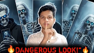 Glowing Blue Eyes Dangerous Look Edit 🔥 Skeleton Attitude Edit” screenshot 5