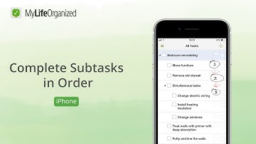 Complete Subtasks in Order. MyLifeOrganized tutorial  for iPhone.