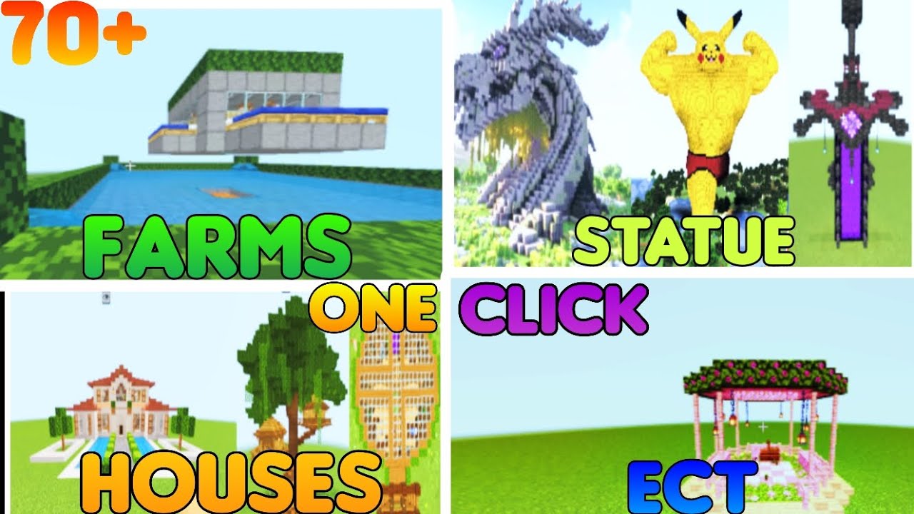 One Click Building One Click Build Mod For Minecraft Pe 1.21+|| Anything Build In One ...