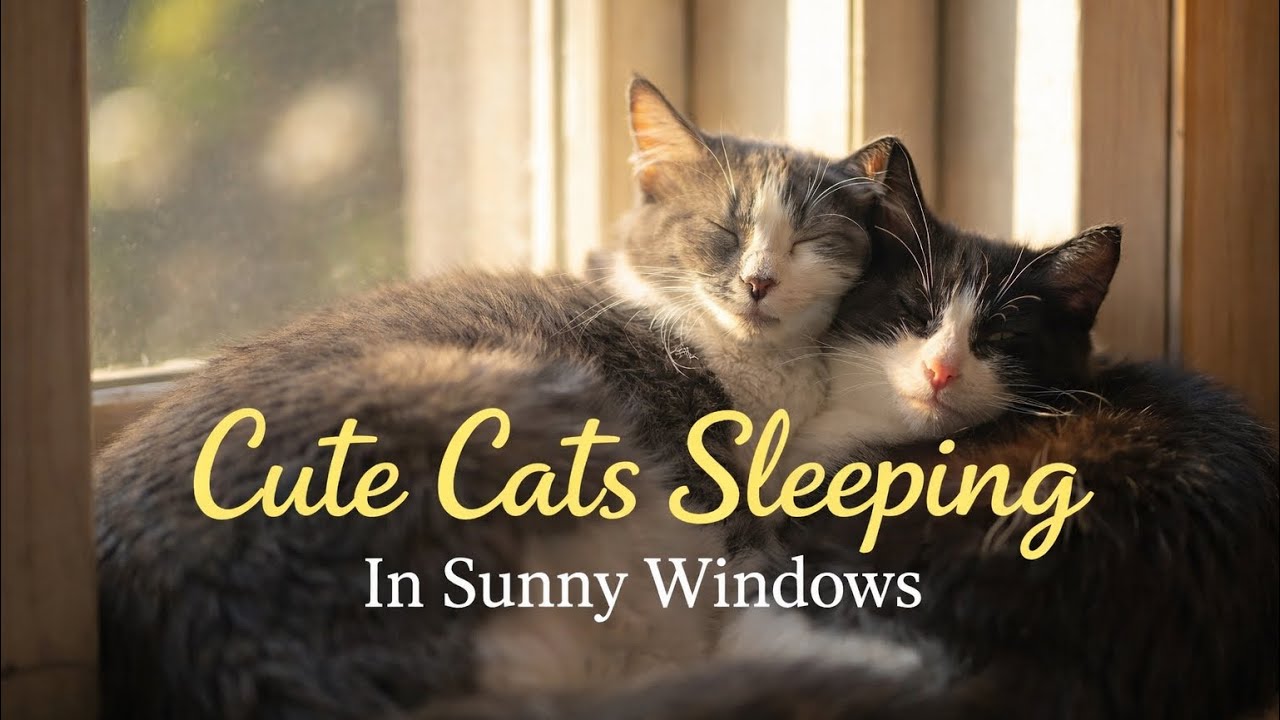 Cats Sleeping In Sunny Windows 🐾 Soft Light, Peaceful Moments & Cozy Home Vibes 🐱 