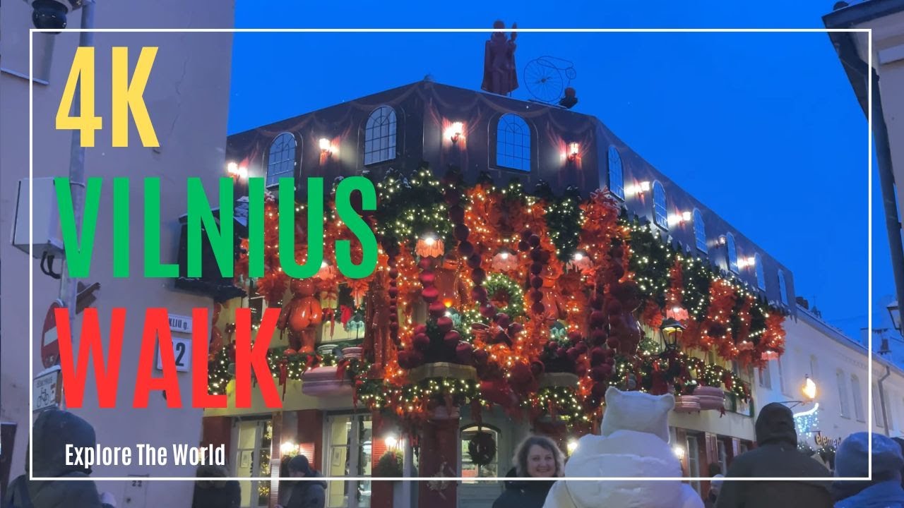 【4K】 Lithuania Vilnius - Evening Walking through My Favorite Stikliai Stiklių Street in the Old Town
