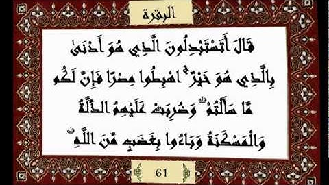قرآن كريم جزء (1) سورة البقرة (2) الآيات (44-74) - مشاري راشد
