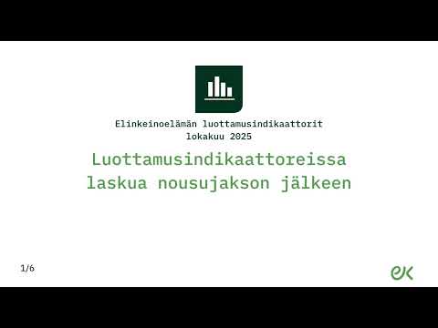 Luottamusindikaattori, lokakuu 2025